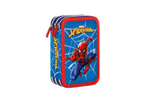 Astuccio portacolori 3 cerniere Spiderman Scuola