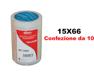 Nastro adesivo trasparente 15x66 Conf.10