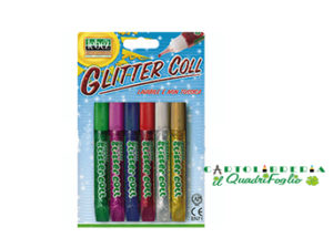 Colla Glitter tubetto ml.10,5 colori assortiti Cf.6