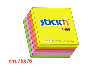 Cubo notes foglietti adesivi cm.76x76 fg.400 colori forti