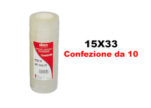 Nastro adesivo trasparente 15x33 Conf.10