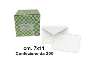 Biglietti e Buste Colore Bianco cm.7×11 Conf.200