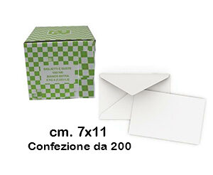 Biglietti e Buste Colore Bianco cm.7×11 Conf.200