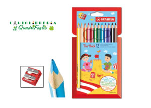 Pastelli Maxi Stabilo Trio+Temperino Cf.12