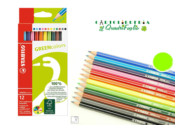 Pastelli colorati Stabilo Green Colors Cf.12