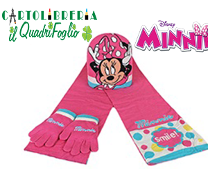 Minnie sciarpa guanti cappello set kit invernale