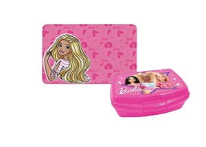 Set Kit Porta merenda con tovaglietta americana in tessuto Barbie