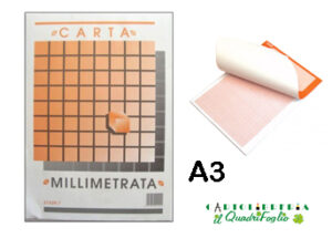 Blocco Carta millimetrata A3 formato 29,7×42 Fg.10