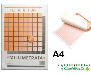 Blocco Carta millimetrata A4 formato 21x29,7 Fg.10