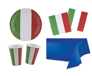 Set Kit coordinato festa Squadra di Calcio Nazionale Italiana