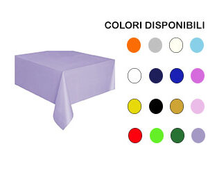 Tovaglia per Festa monocolore tinta unita in plastica cm.137x274