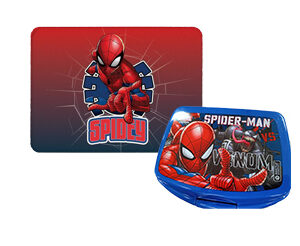 Set Kit Porta merenda con tovaglietta americana in tessuto Spiderman