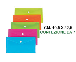 Buste con chiusura a bottone 10,5x22,5 CF.7 Assortite