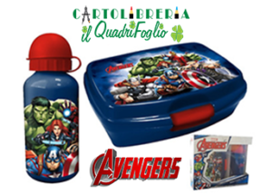 Portamerenda + Borraccia in Alluminio Avengers