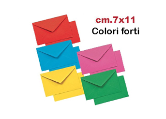 Biglietti e Buste colorate cm.7x11 Colori Forti Conf.100 Biglietti e Buste colorate cm.7x11 Colori Forti Conf.100