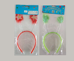 Cerchietto festa per capelli con antenne e forma di stella