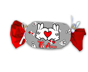 Cuscino Caramella San Valentino Con Scritta Ti Amo CM. 48x17