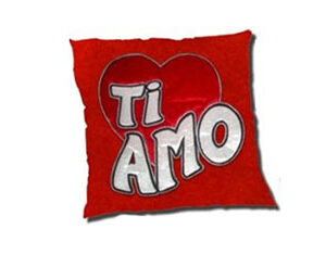 Cuscino Quadrato San Valentino Con Scritta Ti Amo Cm. 38x38