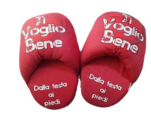 Pantofole San Valentino scritta Ti Voglio Bene dalla testa ai piedi