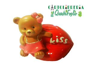 Salvadanaio labbra kiss con orsetto