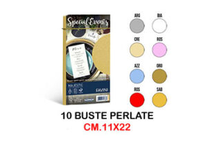 Buste Perlate Favini Special Events Cm. 11x22 Conf.10 Vari Colori