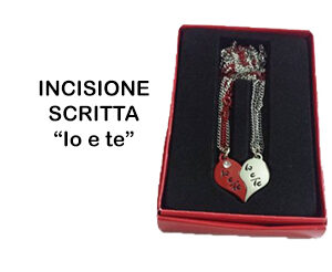 Collana Cuore Spezzato San Valentino con incisione Io E Te