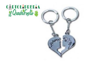 Portachiavi in Metallo Coppia San Valentino a Forma di Cuore