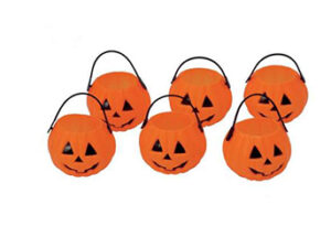 Zucca Piccola Halloween a Recipiente in Plastica con Manico