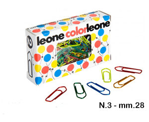 Graffette Fermagli Zincati Colorati N.3 mm.28 Leone dell'Era Conf.100