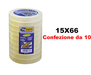 Nastro adesivo trasparente Syrom 15x66 Conf.10