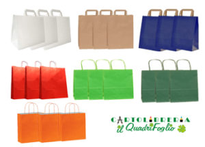 Busta colorata in carta con manico cm.32x17x48 Cf.50