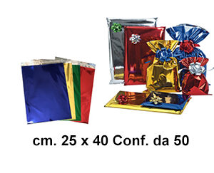 Buste regalo metallizzate cm.25x40 Conf.50
