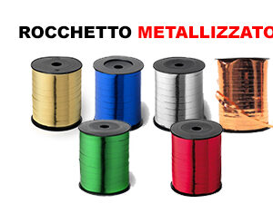 Nastrino regalo metallizzato in rocchetto 10×250