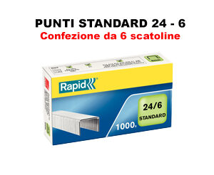 Punti per cucitrice 24-6 Rapid capacità cucitura 25 fogli Conf. da 6