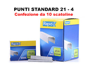 Punti per cucitrice standard 21-4 capacità cucitura 12 fogli Conf.10