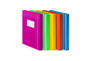 Carpetta con elastico cm.35x25 in plastica dorso 3 fluo