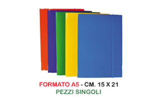 Carpette rigide con elastico 3 lembi A5 cm.15x21