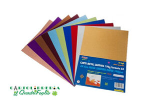 Carta Metal Satinata A4 gr.190 Cf.10 colori assortiti