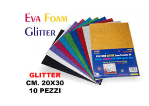Gomma Eva Crepla Glitter cm.20x30 spessore mm.2 Conf.10