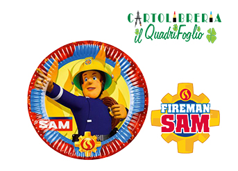 Piatti grandi festa compleanno Sam il Pompiere Pz.8