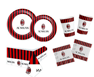 Set Kit coordinato festa compleanno Squadra di Calcio Milan