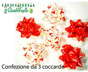 Coccarde per confezioni regalo con cuori set da 3 fiocchi