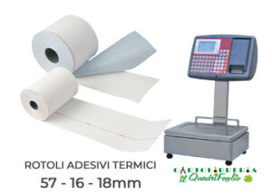 Rotoli adesivi termici per bilancia 57x16x18 Cf.10