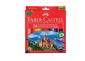 Matite colorate Faber Castell fusto esagonale con temperino Conf.24