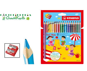 Pastelli Maxi Stabilo Trio+Temperino Cf.18