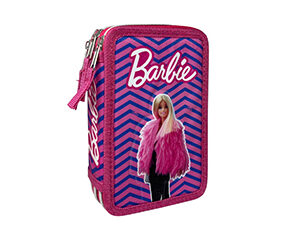 Astuccio portacolori 3 cerniere Barbie Scuola