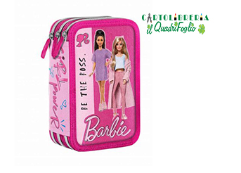 Astuccio portacolori 3 cerniere Barbie Scuola