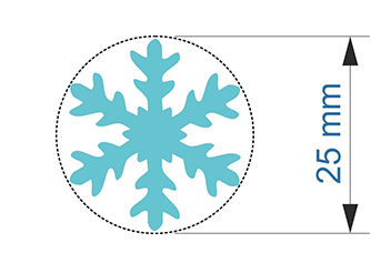 Fustella per Carta e Gomma Eva a forma di Fiocco di Neve mm.25 dimensione Fustella per Carta e Gomma Eva a forma di Fiocco di Neve mm.25 dimensione