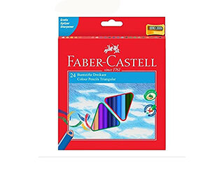 Matite colorate Faber Castell fusto triangolare con temperino Conf.24