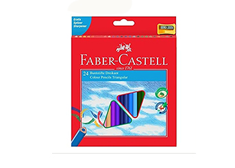 Matite colorate Faber Castell fusto triangolare con temperino Conf.24